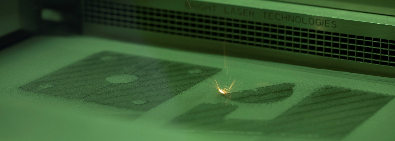 SLM metal 3D printing laser sintering in progress