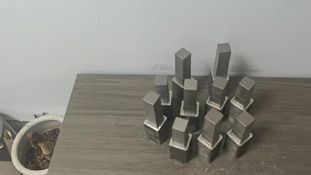 Fresh 3D printed conformal cooling parts before powder cleaning